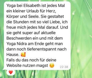 Testimonial Kalyana Yoga Elisabeth Blässing