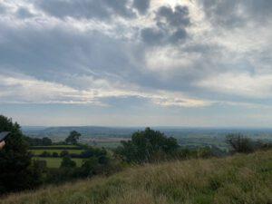 Blick über Somerset auf The Tor