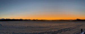 Panorama Sonnenuntergang im Winter im Allgäu